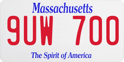 MA license plate 9UW700
