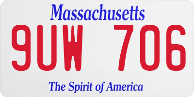 MA license plate 9UW706