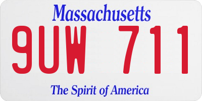 MA license plate 9UW711