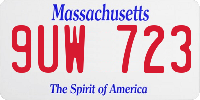 MA license plate 9UW723