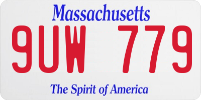 MA license plate 9UW779