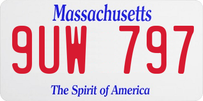 MA license plate 9UW797