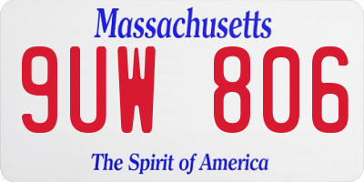 MA license plate 9UW806