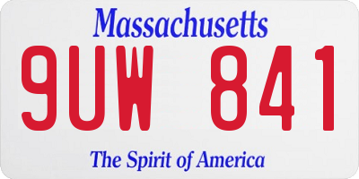 MA license plate 9UW841