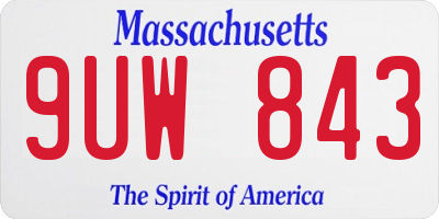 MA license plate 9UW843