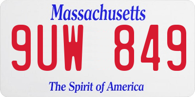 MA license plate 9UW849