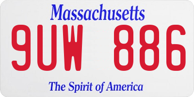 MA license plate 9UW886