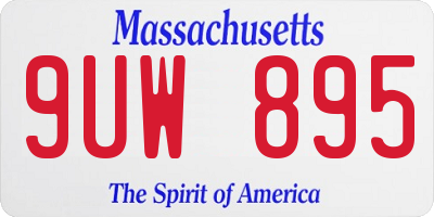 MA license plate 9UW895