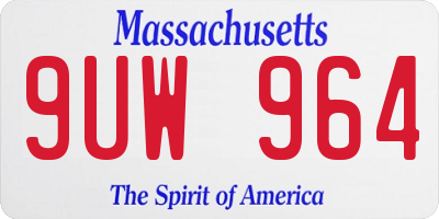MA license plate 9UW964