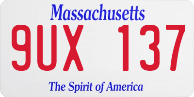 MA license plate 9UX137