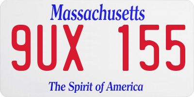 MA license plate 9UX155
