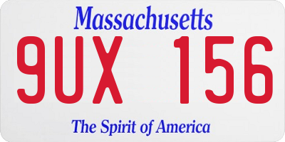 MA license plate 9UX156