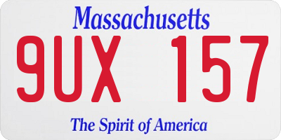 MA license plate 9UX157