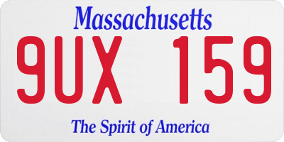 MA license plate 9UX159
