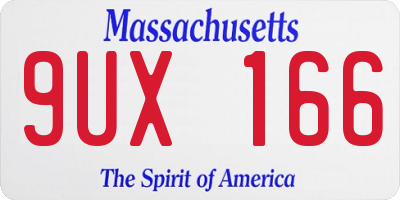 MA license plate 9UX166