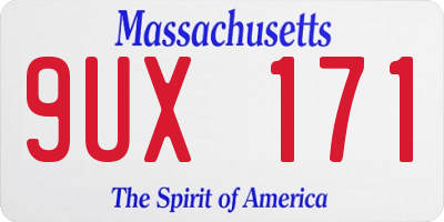 MA license plate 9UX171
