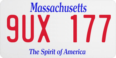 MA license plate 9UX177