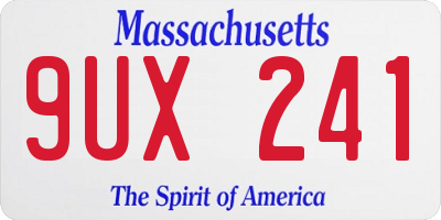 MA license plate 9UX241