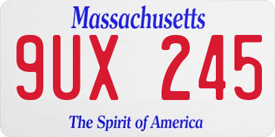 MA license plate 9UX245
