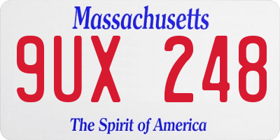 MA license plate 9UX248