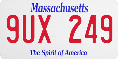 MA license plate 9UX249