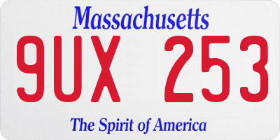 MA license plate 9UX253