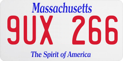 MA license plate 9UX266
