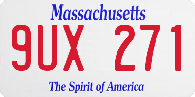 MA license plate 9UX271