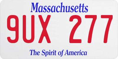 MA license plate 9UX277
