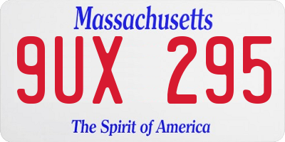 MA license plate 9UX295