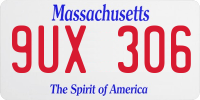 MA license plate 9UX306