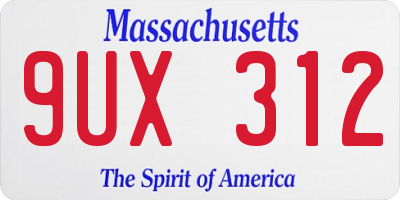 MA license plate 9UX312