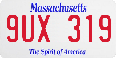 MA license plate 9UX319
