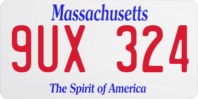 MA license plate 9UX324