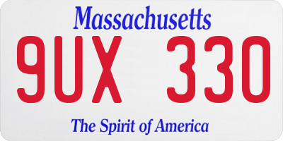MA license plate 9UX330