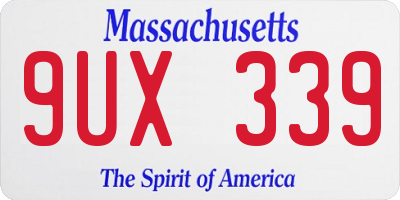 MA license plate 9UX339