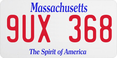 MA license plate 9UX368