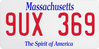 MA license plate 9UX369
