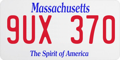 MA license plate 9UX370