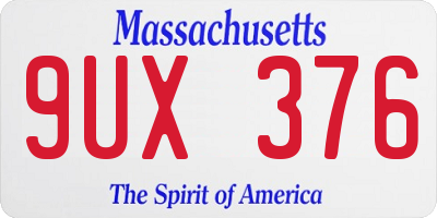 MA license plate 9UX376