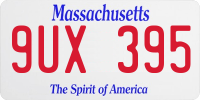 MA license plate 9UX395