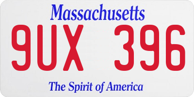 MA license plate 9UX396