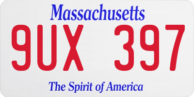 MA license plate 9UX397