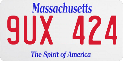 MA license plate 9UX424