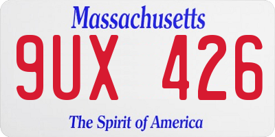 MA license plate 9UX426