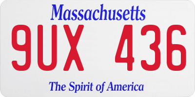 MA license plate 9UX436