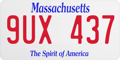 MA license plate 9UX437
