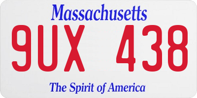MA license plate 9UX438
