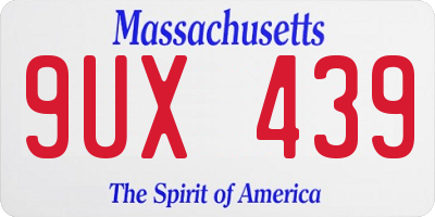 MA license plate 9UX439