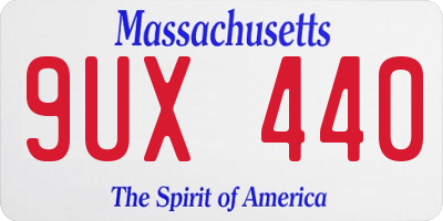 MA license plate 9UX440